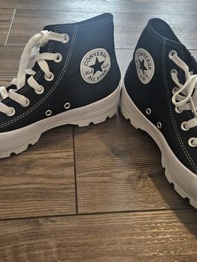 Converse Black & White High-Top Platform All Star Sneakers